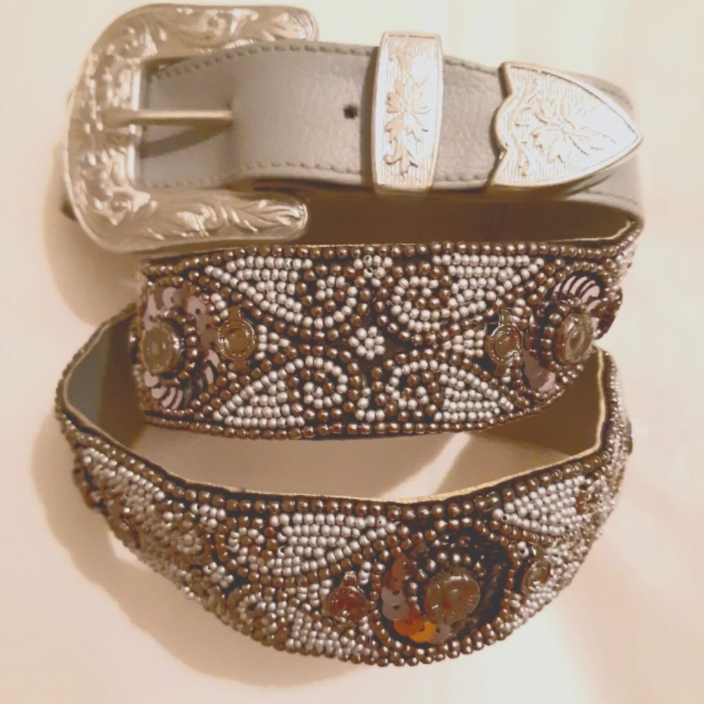 Free People Western Silver Bead Belt - Picture 1 of 16